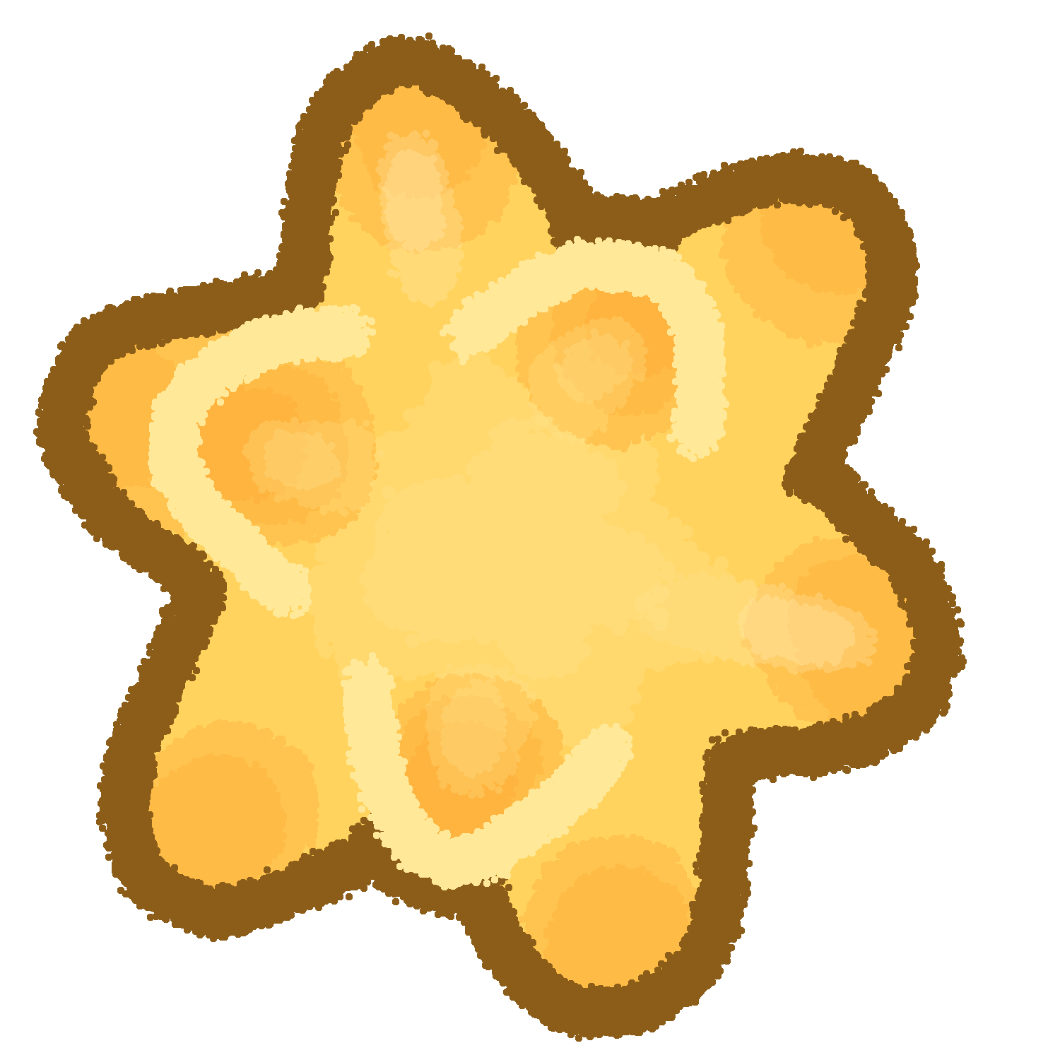 a golden 3d-looking star fragment from animal crossing. it comes to 9 visible points